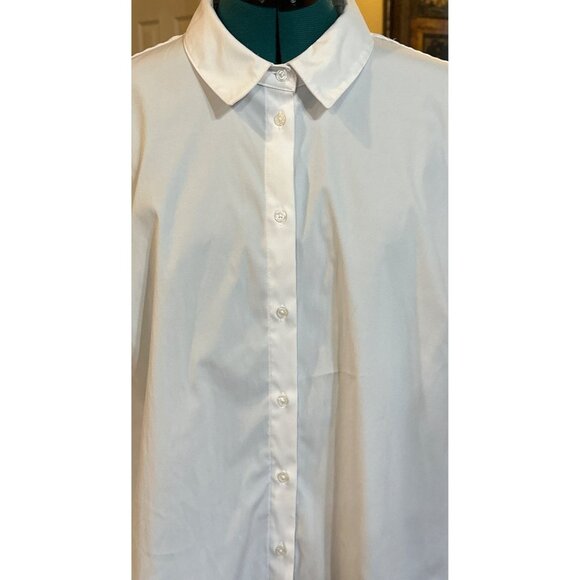 Women's Time & Tru Button-Down White Blouse Polyester Blend Size XXL(20) - Picture 15 of 15